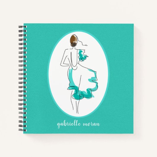 Gepersonaliseerd naam Mode Illustration Journal/ Notitieboek (Voorkant)
