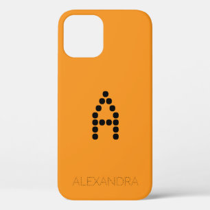 Gepersonaliseerd Naam & Monogram Slimme Doopvont o iPhone 12 Hoesje