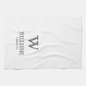 Gepersonaliseerd naam monogram voor Elegant Classy Theedoek (Horizontaal)