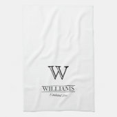 Gepersonaliseerd naam monogram voor Elegant Classy Theedoek (Verticaal)