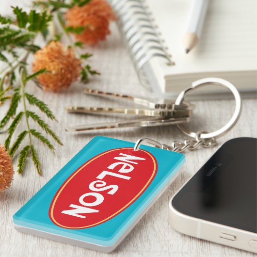 Gepersonaliseerd naam NELSON Sleutelhanger (Voorkant Rechts)