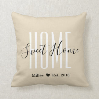 Gepersonaliseerd naam Thuis Sweet Home Farmhouse P Kussen