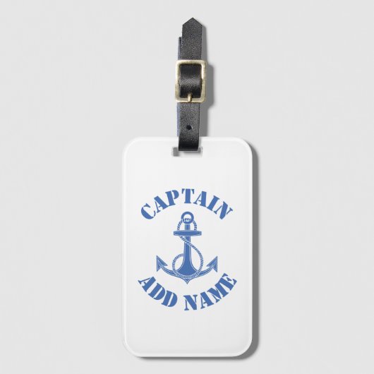 Gepersonaliseerd naamanker van de kapitein bagagelabel (Voorkant (verticaal))