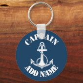 Gepersonaliseerd naamanker van de kapitein sleutelhanger (Voorkant)