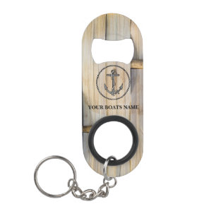Gepersonaliseerd naamanker van uw boot mini flessenopener