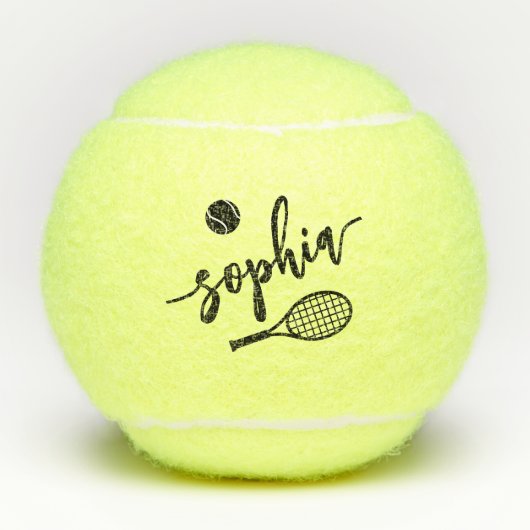 Gepersonaliseerd naamhandtekeningscript tennisballen (Voorkant)