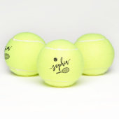 Gepersonaliseerd naamhandtekeningscript tennisballen (Multi)