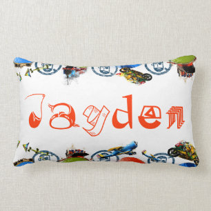 Gepersonaliseerd naammonogram voor Jayden/Boys Lum Kussen