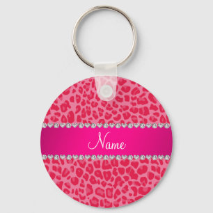 Gepersonaliseerd naamroze luipspatroon sleutelhanger