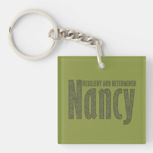 Gepersonaliseerd "Nancy" Naam Dark Army Green Camo Sleutelhanger