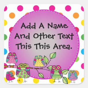 Gepersonaliseerd Natuur Uil Stickers