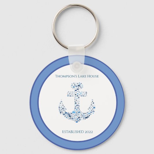 Gepersonaliseerd Nautical Anchor Sleutelhanger (Voorkant)