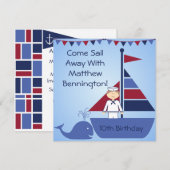 Gepersonaliseerd Nautical Birthday Invites Kaart (Voorkant / Achterkant)