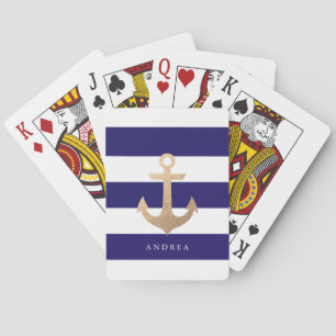 Gepersonaliseerd   Nautisch anker Pokerkaarten