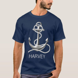 Gepersonaliseerd nautisch t-shirt voor anker man