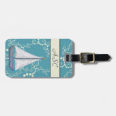 Gepersonaliseerd nautisch zeilboot Bagagelabel (Voorkant horizontaal)