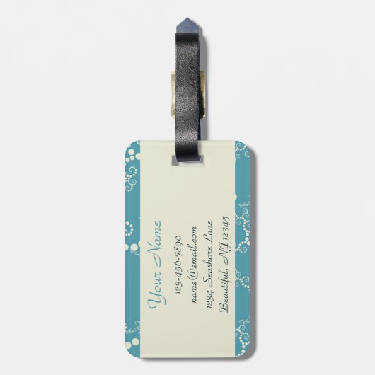 Gepersonaliseerd nautisch zeilboot Bagagelabel (Achterkant verticaal)