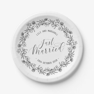 Gepersonaliseerd net gehuwd Floral Bord papier
