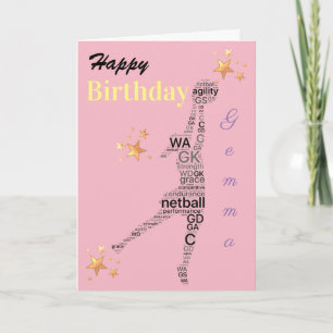 Gepersonaliseerd netball-thema Birthday-kaart Kaart