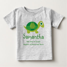 Gepersonaliseerd 'New Sibling' Turtle Baby Shirt