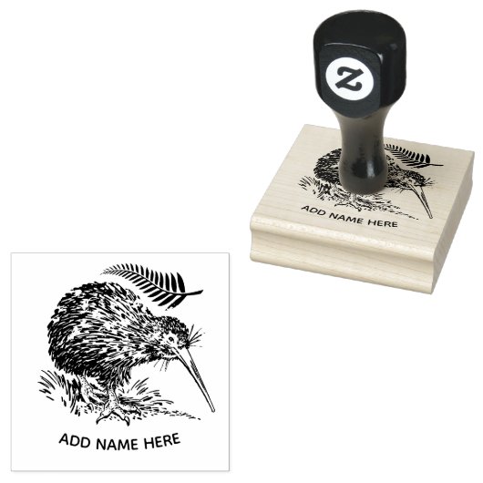 GEPERSONALISEERD NIEUW ZEELAND KIWI RUBBER STEMP RUBBERSTEMPEL (Gestempeld)