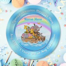GEPERSONALISEERD, Noah's Ark Paper Borden. 3 maten