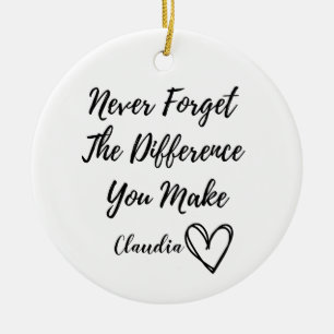 Gepersonaliseerd Nooit Vergeten Het Verschil Dat J Keramisch Ornament