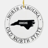 Gepersonaliseerd North Carolina Ornament (Achterkant)