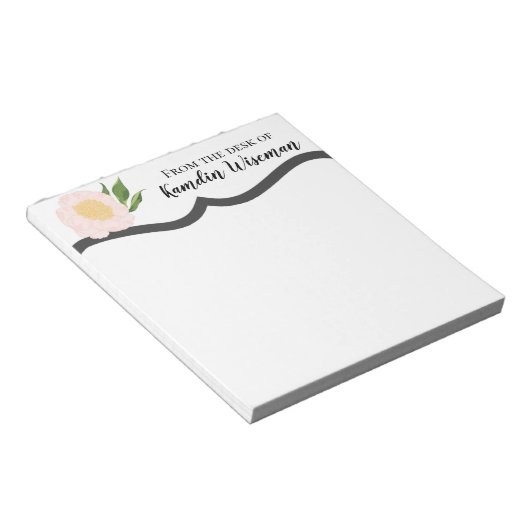 Gepersonaliseerd Notitieblok Baby Roze Kosmos op W (Schuin)