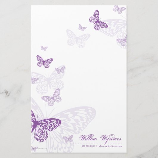 GEPERSONALISEERD NOTITIEBLOK:: Butterflies 3P Briefpapier (Voorkant)