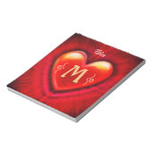 Gepersonaliseerd Notitieblok Monogram Hart ontwerp (Gedraaid)