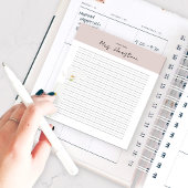 Gepersonaliseerd Notitieblok voor Docent met Bloem