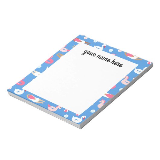 Gepersonaliseerd Notitieblok voor zwemmers en pool (Gedraaid)