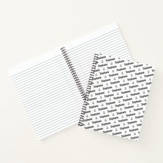Gepersonaliseerd Notitieboek met naam en muzieknot (Binnen)