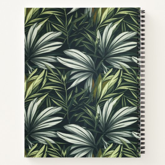 Gepersonaliseerd Notitieboek met Tropical Leaf (Achterkant)