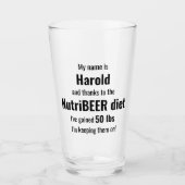Gepersonaliseerd NutriBEER-dieet humoristisch Glas (Voorkant)