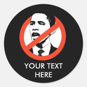 GEPERSONALISEERD OBAMA SLOGANS RONDE STICKER