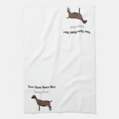 Gepersonaliseerd Oberhasli Dairy Goat Theedoek (Verticaal)