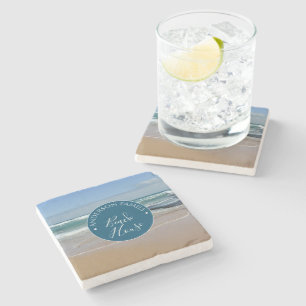 Gepersonaliseerd Ocean Beach House Ronde Stenen On Onderzetter