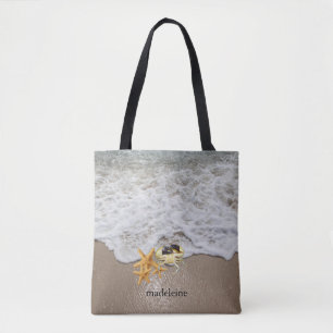 Gepersonaliseerd Ocean Surf & zand w / krab & zees Draagtas