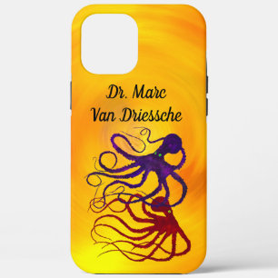 Gepersonaliseerd octopi op geel - stevige telefoon iPhone 12 pro max hoesje