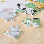 Gepersonaliseerd Oerwoud Dier Kindernaam Puzzel (Zijkant)