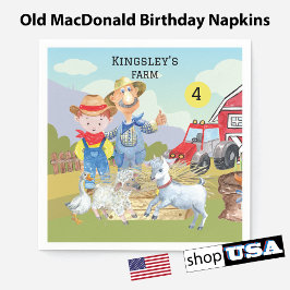 Gepersonaliseerd Old MacDonald's Pig Boerderij Servet