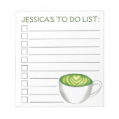 Gepersonaliseerd om het groene thea van Matcha te  Notitieblok (Voorkant)