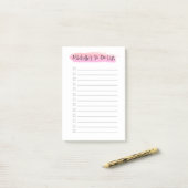 Gepersonaliseerd om lijst checklist waterverf te d post-it® notes (Op bureau)
