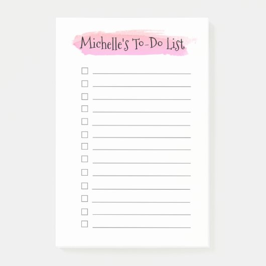Gepersonaliseerd om lijst checklist waterverf te d post-it® notes (Voorkant)