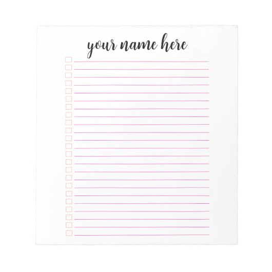 Gepersonaliseerd om List Planner Notitieblok te do (Voorkant)