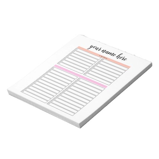 Gepersonaliseerd om List Planner Notitieblok te do (Gedraaid)
