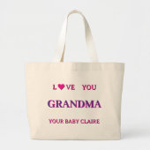 Gepersonaliseerd oma-script grote tote bag (Voorkant)
