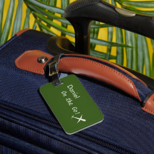 Gepersonaliseerd "On the Go" vliegtuig, Forest Gre Bagagelabel